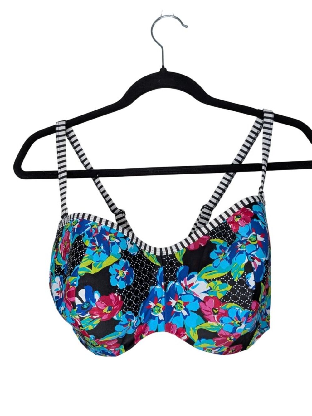 Panache Elle Floral Balconette Bikini Swim Top 34H Blue